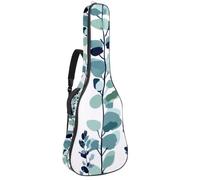 Housse de protection rembourrée pour guitare acoustique - Motif feuilles et plantes - Gris sauge - Pour basse électrique et classique, Multicolore 02, 42.9x16.9x4.7 in, Sac à dos décontracté