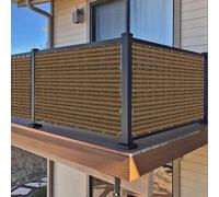 Housse de protection respirante et résistante aux UV pour balcon d'une hauteur de 0,6/0,7/0,8/0,9/1 m avec attaches éclair pour une installation facile Marron 1 x 5 m