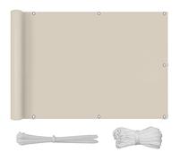Housse de protection respirante pour balcon extérieur - 0,85 x 5 m - Marron - Protection UV - Coupe-vent - Décoration d'extérieur élégante