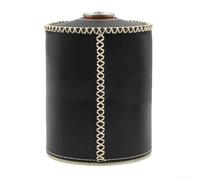 Housse de protection rétro en cuir pour bouteille de gaz butane et propane - Étui fabriqué à la main en cuir synthétique pour camping, randonnée, barbecue, équipement de plein air (noir long, 450 ml)