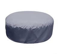 Housse de protection ronde 215 x 70 cm - En tissu Oxford imperméable - Avec cordon de serrage et fermeture rapide - Noir et gris - Pour 6 personnes