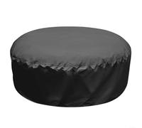 Housse de protection ronde 215 x 70 cm - En tissu Oxford imperméable - Avec cordon de serrage et fermeture rapide - Noir et gris - Pour 6 personnes