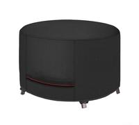 Housse de protection ronde en tissu Oxford 210D imperméable pour barbecue extérieur avec sangle à boucle réglable Noir 71,1 x 71,1 x 40,6 cm