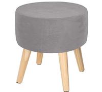 Housse de protection ronde en velours pour ottomane - Protection de meubles extensible pour petit pouf et repose-pieds de rangement, 76,2 x 43,2 cm, décoration d'intérieur élégante, facile d'entretien