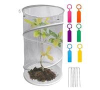 Housse de Protection Ronde pour - Filet réutilisable avec Barres, Pliable 36 x 36 x 58 cm - Construction - Protection Contre Les Animaux et Le Gel - Matériau Polyester Respirant