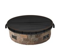 Housse de protection ronde pour foyer au sol, Oxford 420D, imperméable, protection contre la poussière (noir, rond, 142,2 x 20,3 cm (l x H)