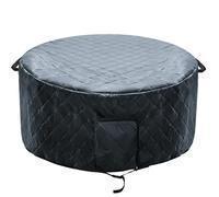Housse de protection ronde pour jacuzzi gonflable et isolée - Couverture complète - Anti-poussière - Économie d'énergie - Avec porte à fermeture éclair et sangle réglable pour garder au chaud - 183 x