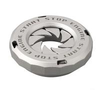 Housse de protection rotative pour bouton de démarrage du moteur de voiture pour interrupteur d'allumage, décoration de véhicule (argent)