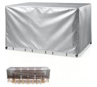 Housse de Protection Salon de Jardin 200x150x70cm Tissu 210D Oxford Anti-UV Coupe-Vent Bâche Rectangulaire Bache Table Exterieur avec Fixation Réglable pour Chaise