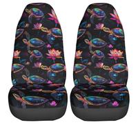 Housse De Protection Sièges Amovible Universelle Housses Siège Couverture De Sièges pour SUV Monospaces Conducteur, Tortues Marines Rainbow Fleurs De Lotus