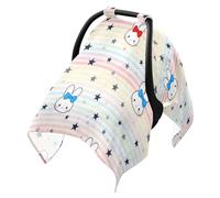 Housse de protection solaire pour poussette de bébé, protection contre la poussière et la neige, étoiles, rayures et lapins