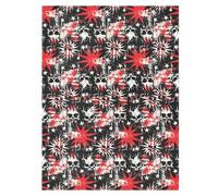 Housse de protection solaire pour poussette - Protection contre les UV - Protection contre la poussière et la neige - Style punk - Crâne et étoiles - Rouge et noir