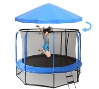 Housse de protection solaire pour trampolines d'extérieur de 1,8 m et 4,9 m, protection UV, imperméable, durable, ombre bleue pour plus de sécurité et de confort