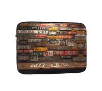 Housse de protection souple pour ordinateur portable 13" avec ancienne plaque d'immatriculation, sac fin et léger spécialement compatible avec MacBook de 13", s'adapte à certains ordinateurs portables