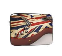 Housse de protection souple pour ordinateur portable de 10" avec imprimé drapeau britannique de guitare, sac fin et léger spécialement compatible avec MacBook de 10", s'adapte à certains ordinateurs