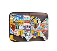 Housse de protection souple pour ordinateur portable de 25,4 cm avec impression carte de plaque d'immatriculation, sac fin et léger spécialement compatible avec MacBook de 10", s'adapte à certains