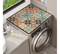 Housse De Protection SupéRieure Pour Laveuse Mandala BohéMien Treillis Style Vintage Designs Top Protector Mat Pour Laveuse Ou SéCheuse ImperméAble AntidéRapant Anti-Rayures (Color 1,60 x60 cm)