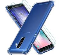 Housse De Protection Transparente Anti-Choc Pour Samsung Galaxy A6/A6 Plus 2018 Avec 3 Films Verre Trempé 9h, Coque Silicone Souple Ultra Mince Tpu Protection Intégrale