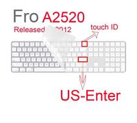 Housse de protection transparente en Silicone pour clavier magique,étanche,pour Apple IMac keyboard 1843 A1644 A2520 A1314 A2449 - Type US-A2520 with ID