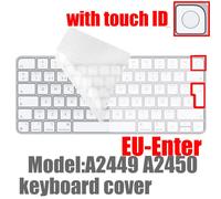 Housse de protection transparente en Silicone pour clavier magique,étanche,pour Apple IMac keyboard 1843 A1644 A2520 A1314 A2449 - Type EU-A2449 with ID