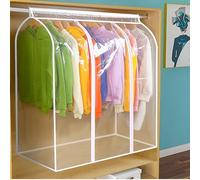 Housse de protection transparente pour vêtements, sac de rangement à fermeture éclair, idéal pour les robes, manteaux et vestes (L x l x H) 60 x 50 x 90 cm