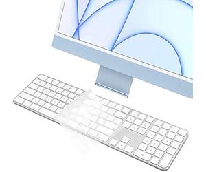 Housse de Protection Transparente Ultra Fine pour Clavier Apple Magic Keyboard avec Touch ID et pavé numérique modèle A2520, pour iMac 2023 2021 24" M3 M1 et Mac Studio 2022
