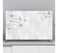 Housse de protection universelle anti-poussière pour écrans de 32 à 80 pouces, respirant, coloré, lavable, protecteur d'écran de télévision pour salon, chambre à coucher, fleur 1, 58 à 60 pouces