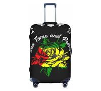Housse de Protection Universelle Extensible pour Valise, Motif Drapeau de Sao Tomé-et-Principe, Motif Rose Vintage, Anti-Rayures, pour Voyage, Unisexe, Grande Taille