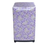 Housse de protection universelle for Machine à laver, en tissu Oxford imprimé Floral, imperméable, solaire, 2 pièces pour Machine à Laver(Purple10kg)