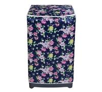 Housse de protection universelle for Machine à laver, en tissu Oxford imprimé Floral, imperméable, solaire, 2 pièces pour Machine à Laver(Deep Blue10kg)