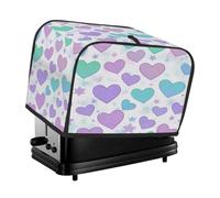 Housse de protection universelle pour grille-pain 2 tranches, motif dessin animé violet et vert, motif étoile d'amour, anti-poussière, imperméable, tissu anti-rayures pour appareils de cuisine