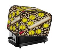 Housse de protection universelle pour grille-pain 2 tranches, motif léopard, batte et balle de baseball, anti-poussière et imperméable, tissu anti-rayures pour appareils de cuisine