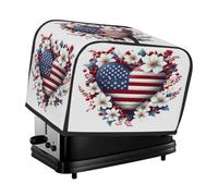 Housse de protection universelle pour grille-pain 4 tranches, motif drapeau national, motif amour et fleur, anti-poussière et imperméable, tissu anti-rayures pour appareils de cuisine
