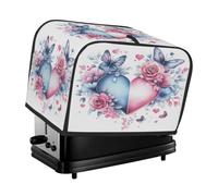 Housse de protection universelle pour grille-pain 4 tranches, motif papillon, rouge, bleu, amour, rose, anti-poussière, imperméable, tissu anti-rayures pour appareils de cuisine