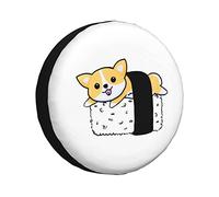 Housse de Protection Universelle pour Pneu de Camion, SUV, remorque, Camping-Car, VR, 16 Pouces, Motif Chien Corgi, Kawaii Sushi, Dessin animé Mignon