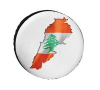 Housse De Protection Universelle pour Pneu De Secours Motif Drapeau du Liban Imperméable pour Voiture Remorque Camping-Car SUV Camion 17 Pouces