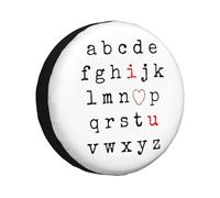 Housse de Protection Universelle pour Pneu de Voiture, Motif Alphabet ABC « I Love You », pour Camion, SUV, remorque, Camping-Car, 17 Pouces