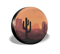 Housse de Protection Universelle pour Roue de Secours Desert Sunset Cactus, résistante aux intempéries, 40 cm (16 Pouces).