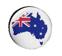 Housse De Protection Universelle pour Roue De Secours Imperméable avec Imprimé Drapeau Australien pour Voiture SUV Camion 17 Pouces