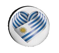 Housse De Protection Universelle pour Roue De Secours Imperméable avec Imprimé Drapeau De La République D'Uruguay pour Voiture SUV Camion 16 Pouces