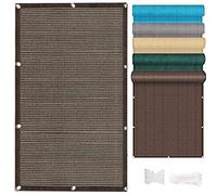 Housse de protection UV 120 x 700 cm marron pour balcon avec sangles de garde-corps - Barrière coupe-vent pour balcon et terrasse