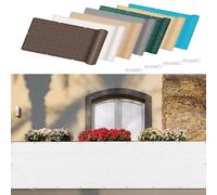 Housse de protection UV et filet d'ombrage avec œillets et attaches pour balcon extérieur, 50 x 200 cm, blanc