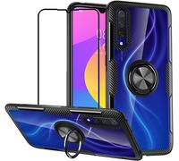 Housse De Protection Xiaomi Mi Cc9 Double Couche Avec Support Bague Rotatif 360°, Écran Verre Trempé Et Compatibilité Support Voiture Magnétique Ultra-Mince