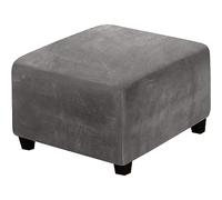 Housse de protection XXL grise pour ottoman, lavable, super douce, avec élastique en bas, extensible, pour ottomans et tabourets