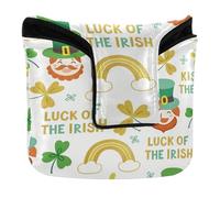 Housse de putter carrée magnétique pour homme et femme en cuir synthétique imperméable Luck of the Irish Clover Rainbow