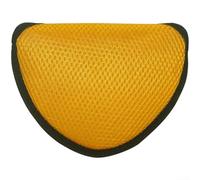Housse de putter de golf en maille de nylon respirante avec doublure en peluche pour têtes de maillet en demi-cercle, conçue pour réduire le bruit et éviter l'usure (orange)