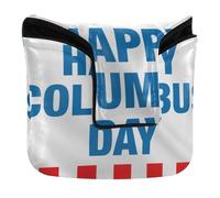 Housse de putter de golf en simili cuir magnétique à clipser pour transporter au quotidien les amateurs de sports de plein air Columbus Day Drapeau des États-Unis