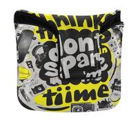 Housse de putter de golf magnétique à bouton-pression « Think Don't Spare Me Time » - Pour homme et femme - Imperméable - En cuir synthétique - Funda para Palos de Golf de Práctica