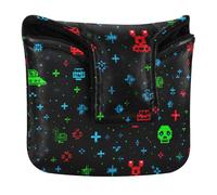 Housse de putter de golf magnétique à clipser pour la plupart des marques de putter de golf en cuir PU Pixel Space Invaders