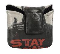 Housse de putter magnétique pour maillet de golf et maillet carré en cuir synthétique imperméable Motif crâne de dieu de la mort gothique